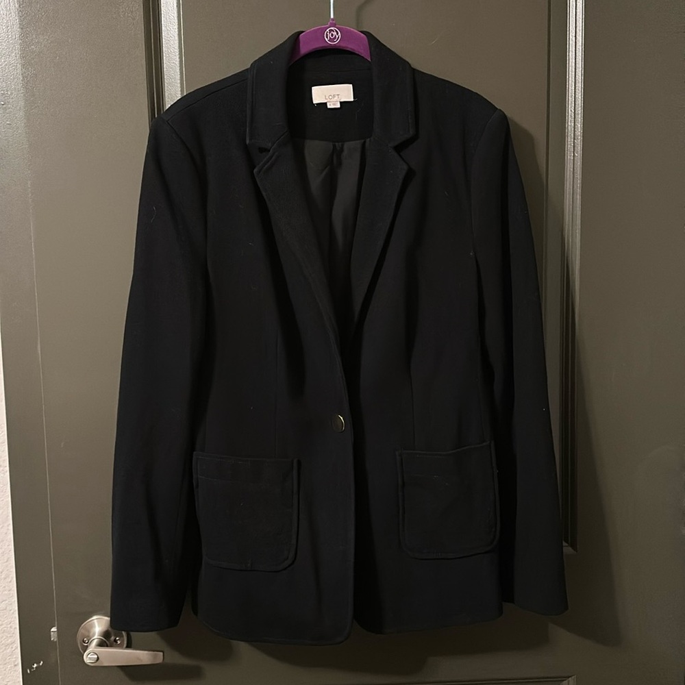 Loft black casual work jacket with gold buttons size 8